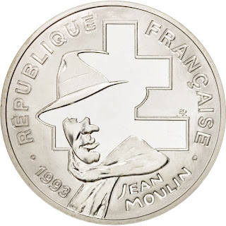 France 100 Francs Silver coin, Jean Moulin