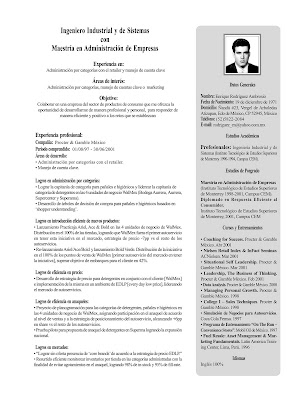 modelo de curriculum vitae en espaol. cv espanol ejemplo; modelos de