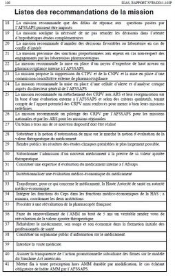 recommandations IGAS 2011 pour la pharmacovigilance et gouvernance de la chaîne du médicament