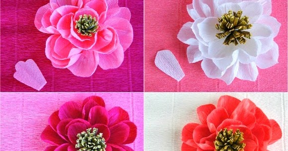 Cara Membuat Bunga  Dari  Kertas  Krep  Yang Mudah Dan Cantik 