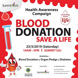 Blood Donation Campaign by Lion Club of KL Mega City at Summit USJ (23 March 2019)