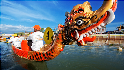 Dragon Boat Race Competition in Padang City, West Sumatra