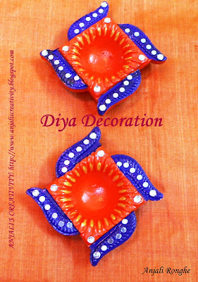 Anjali's Creativity: DIYA DECORATION!!