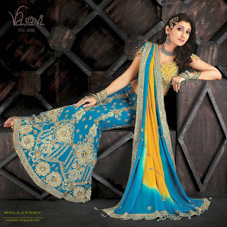 Indian model in designer saree
