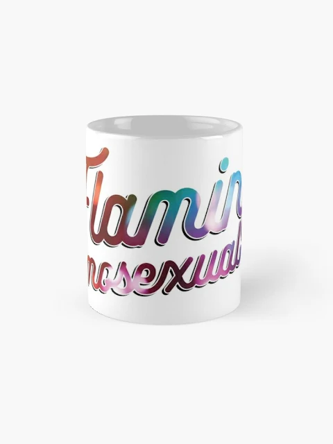 Flaming homosexual coffee mug