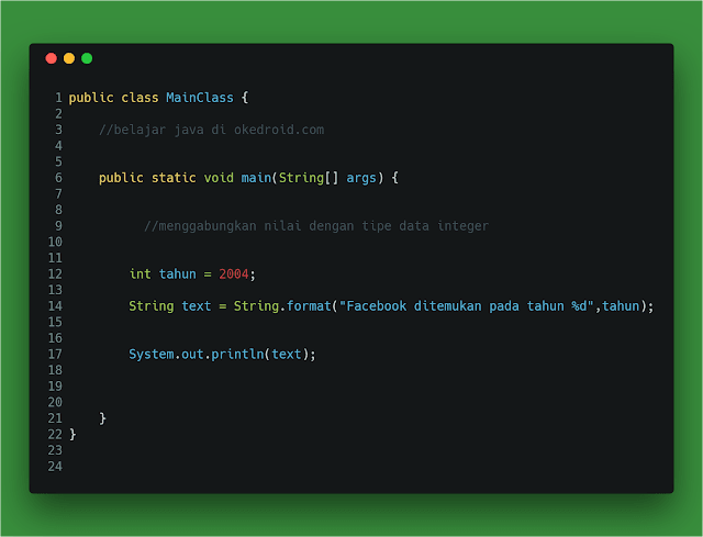  terdapat salah satu method yang berjulukan  Belajar Mengenal Fungsi format String Pada Program Java