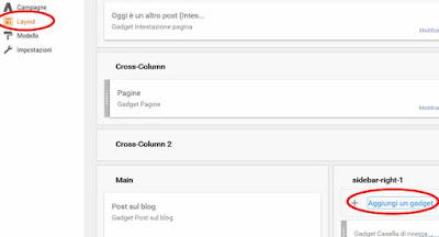 Come aggiungere un gadget su blogger