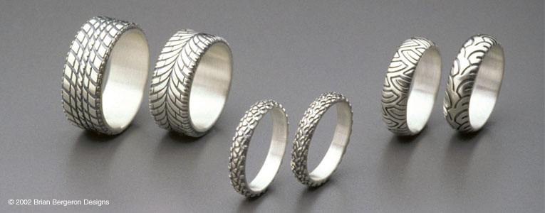 They are motorcycle tire rings by Brian Bergeron Designs