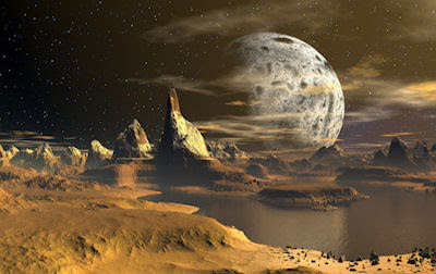 Paisaje en el espacio con planetas alienígenas - Space Landscape