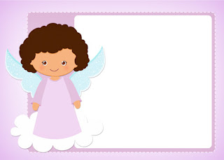 Brunette Angel Girl, Free Printable Invitations, Labels or Cards.