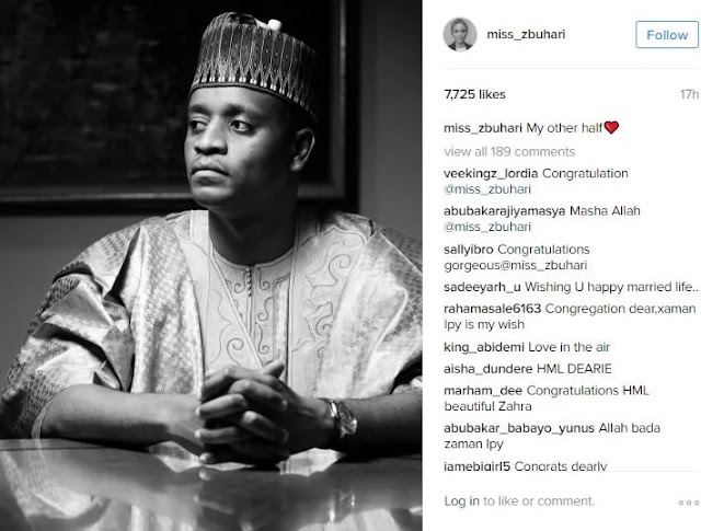 Zahra Buhari's sweet note to new husband, Ahmed Indimi