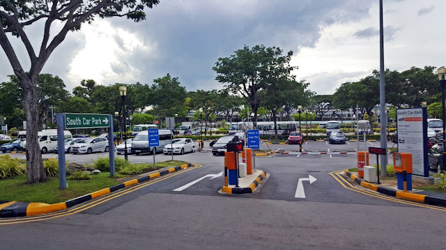 exiting the south car park at at Singapore Changi Airport