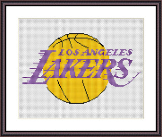 Los Angeles Lakers cross stitch pattern - Tango Stitch