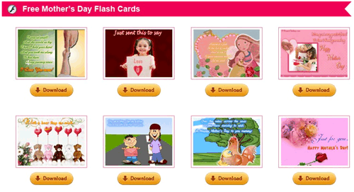 free Mother's Day flash cards