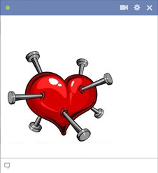 Stabbed Heart - Big Emoticon For Facebook
