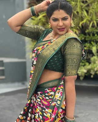 Baakiyalakshmi serial actress reshma pasupuleti saree Photoshoot