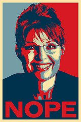 NOPE poster of Sarah Palin, parody of Shephard Fairey image