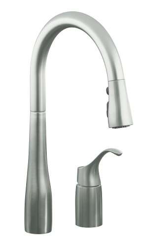 KOHLER K-647-VS Simplice Pull-Down Kitchen Sink Faucet, Vibrant Stainless