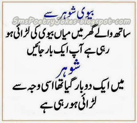 Husband Wife Joke in Urdu as Urdu Image Joke