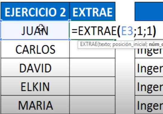 como extraer la primera letra en excel