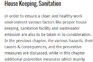 What is House Keeping, Sanitation & Waste water Emission?