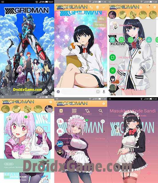 Download Tema Line Game SSSS GRIDMAN [ Rikka dan Akane ]