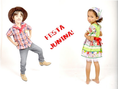 Roupa caipira infantil pra Festa Junina