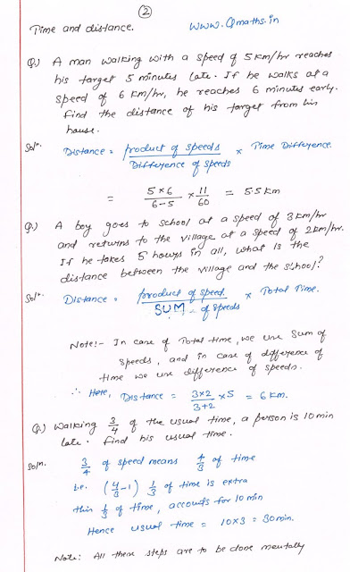 Time and distance SSC CGL