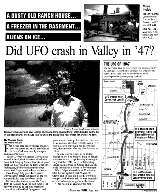 Did UFO Crash in Valley in '47?