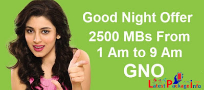 Zong Good Night Offer 2.5GB Internet - Rs. 16 Per Night