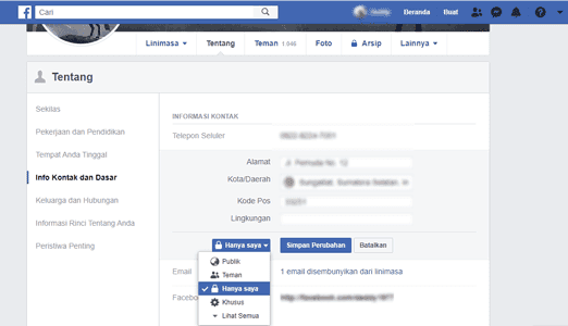pengaturan dasar privasi facebook
