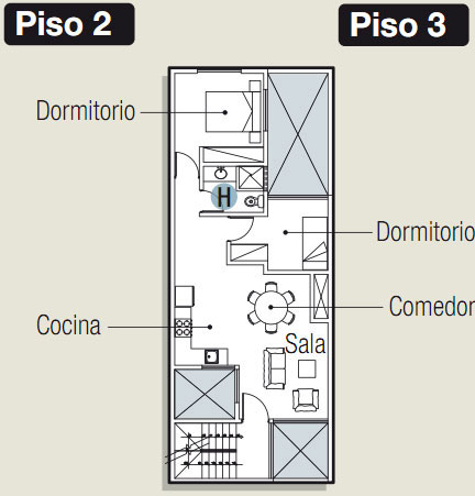 PLANOS PARA CONSTRUIR DEPARTAMENTOS EN 90 M2 via www.planosdecasas10.blogspot.com