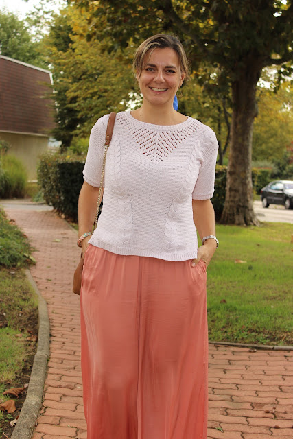 total look monochrome, pantalon zara rose, les petites bulles de ma vie