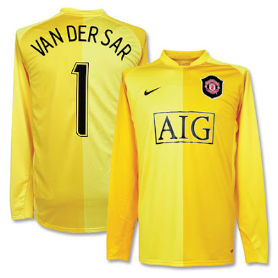 van der sar manchester united goalkeeper shirt