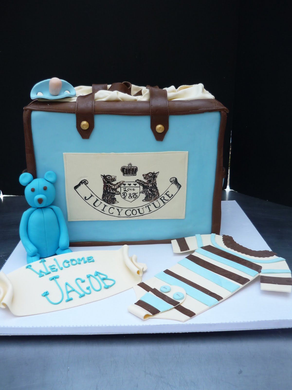 blue square wedding cake pictures Juicy Couture Baby Shower Cake