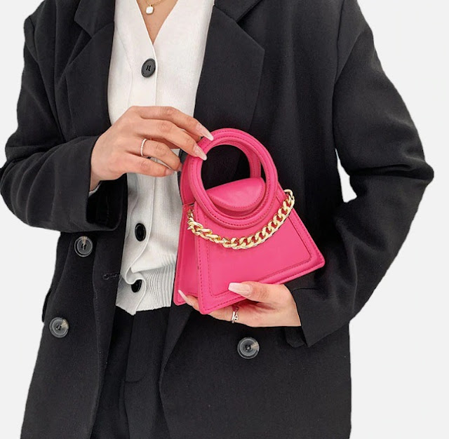 pink small handbag