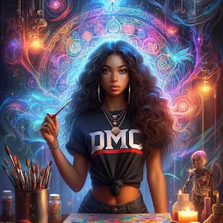 Logo theme - djette dj Lady woman girl Fille femme dmc mystic princess princesse féminise