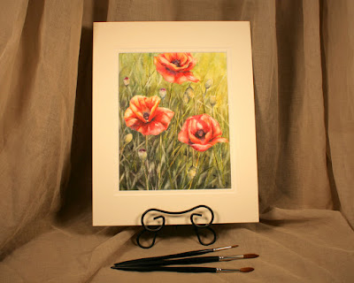 watercolor poppies Christy Sheeler Artist red orange shemustmakeart.blogspot.com ChristySheelerArtist