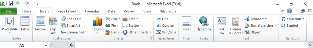 Menu Insert Pada Microsoft Excel