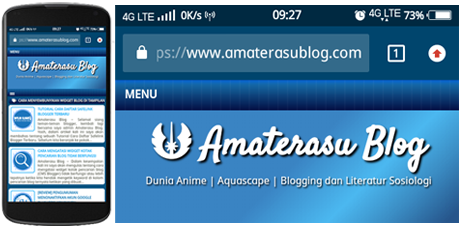 Warna address bar Amaterasu Blog jika dikunjungi mengunakan browser mobile tampilan address barnya berwarna