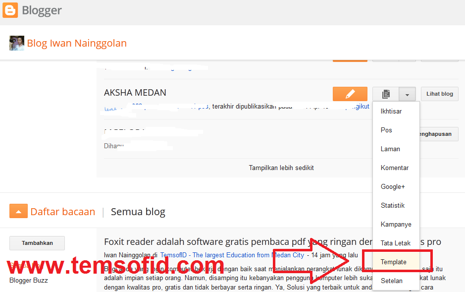 Cara mengganti template blogspot InfoLoh com