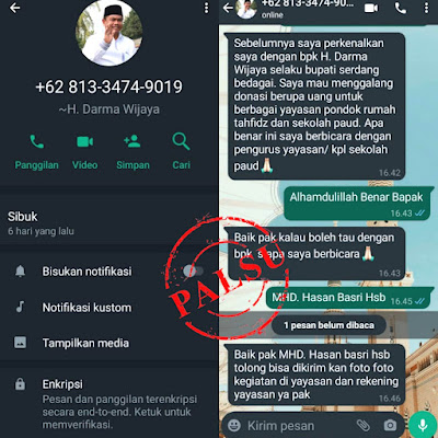 Catut Nama Bupati Sergai Kembali Terjadi, Kadis Kominfo: Masyarakat Harus Waspada