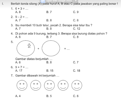 Contoh Soal dan Jawaban Ulangan Tengah Semester Kelas 1 Mata Pelajaran Matematika, https://www.guruenjoy.com/