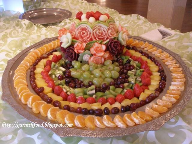 Fruit Carving Arrangements and Food Garnishes Wedding Buffet In Santa