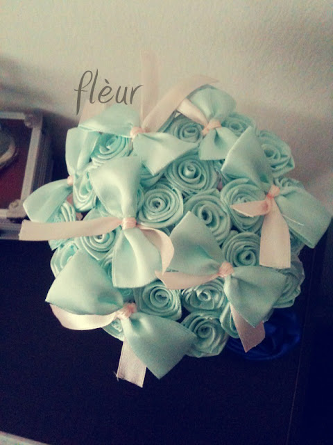 Candy, Mint, Pink, Pearls, Green, Ribbon, Satin, Bouquet