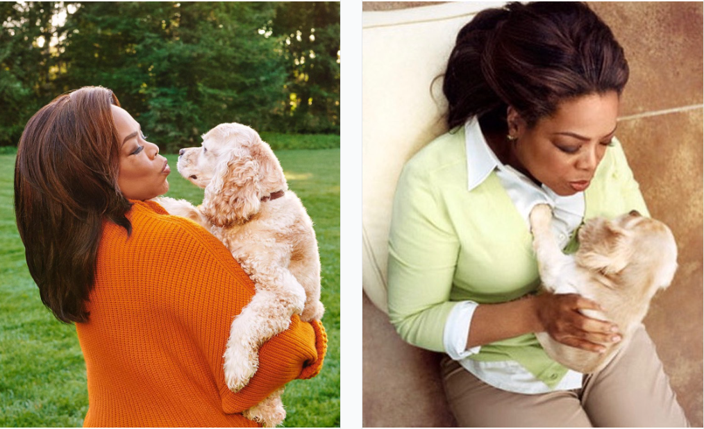 Oprah and her dog Sadie