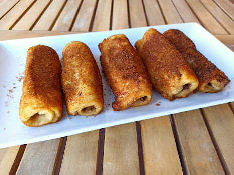 Torrijas enrolladas rellenas de chocolate siempre hay hueco para el postre receta