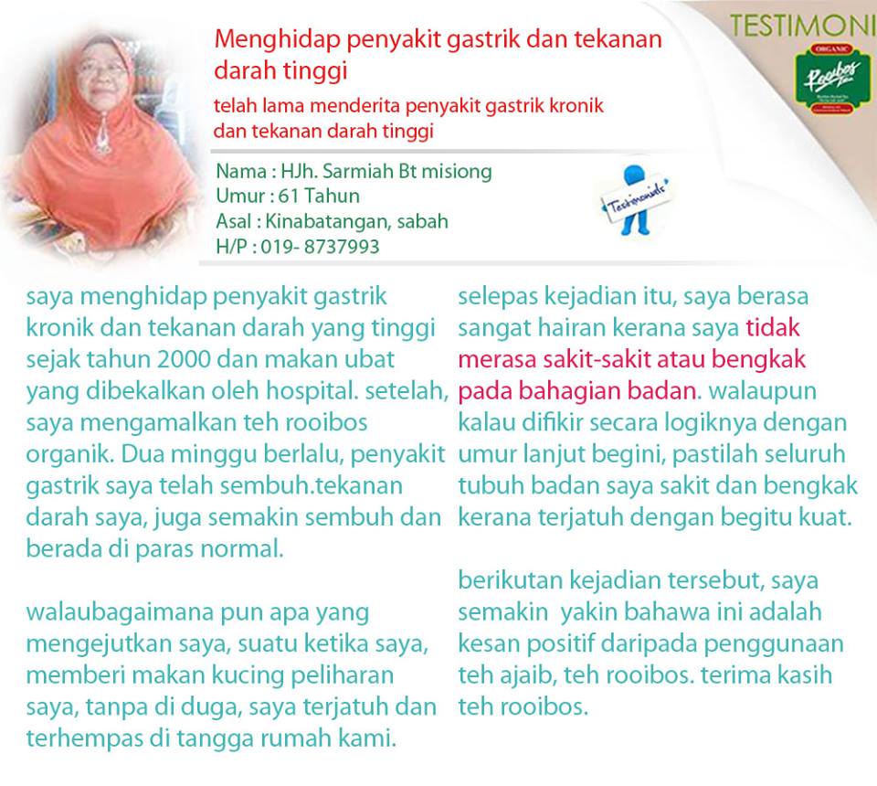 Rooibos Teh Organik: TESTIMONI