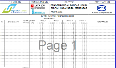 format_laporan_mingguan_proyek_excel