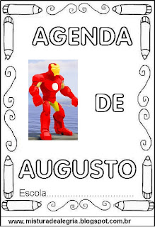 Capa para agenda escolar educação infantil